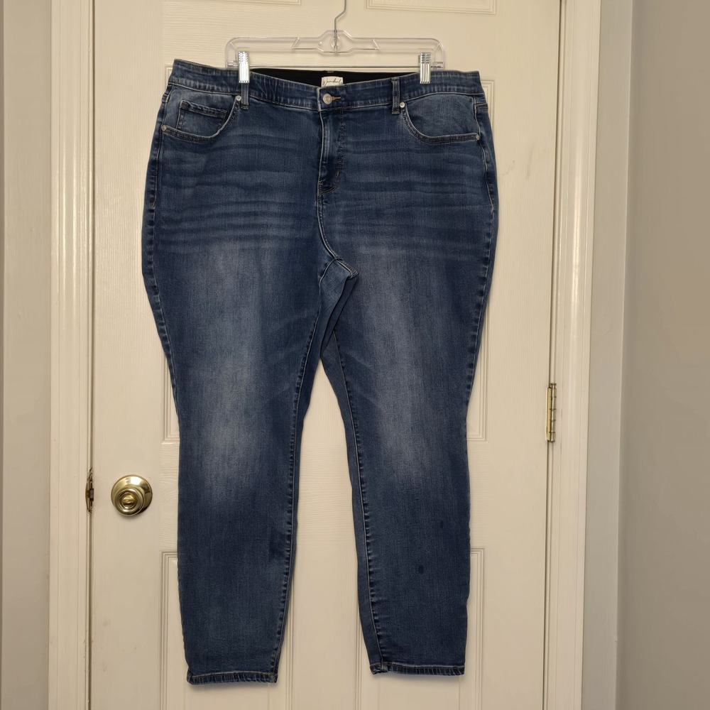 Wonderly Jeans Womens 20W‎ Mid-Rise Skinny Blue Slim Leg Denim